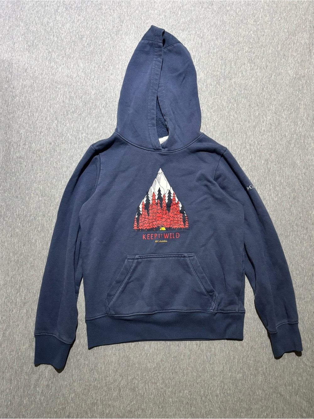 Columbia Navy Hoodie with Red Forest 'Keep It Wild' Graphic
